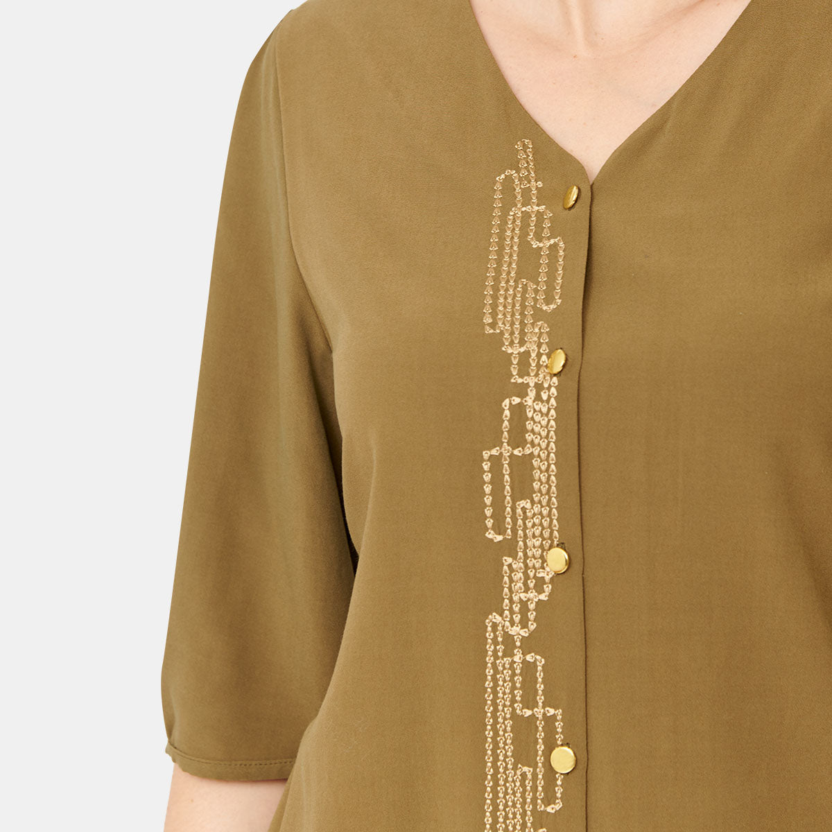 Blusa abierta con detalle bordado Vitos