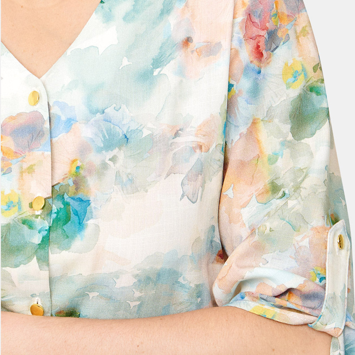 Blusa abierta estampado floral con elevador Vitos