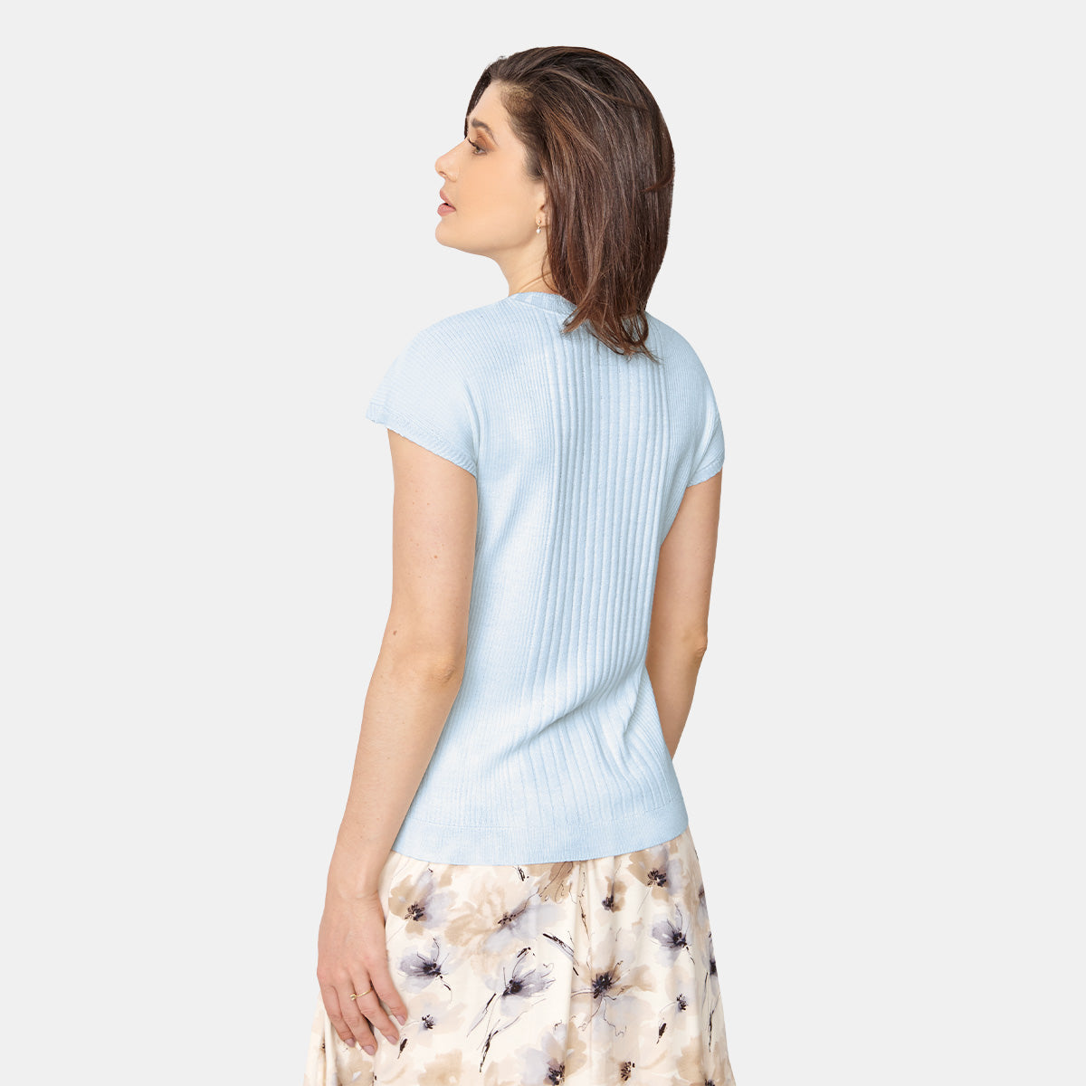 Blusa de punto en color azul cielo Vitos