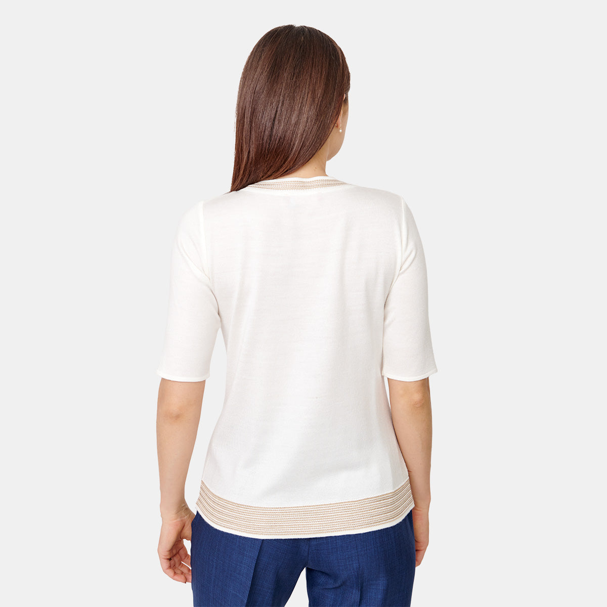 Blusa escote reondo detalle puntada Vitos