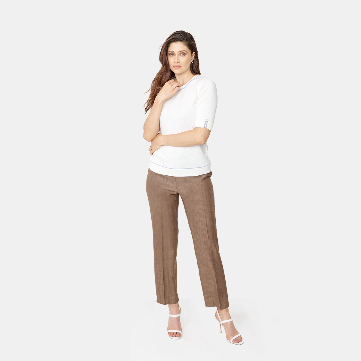 Blusa tejida cuello redondo con detalle Vitos