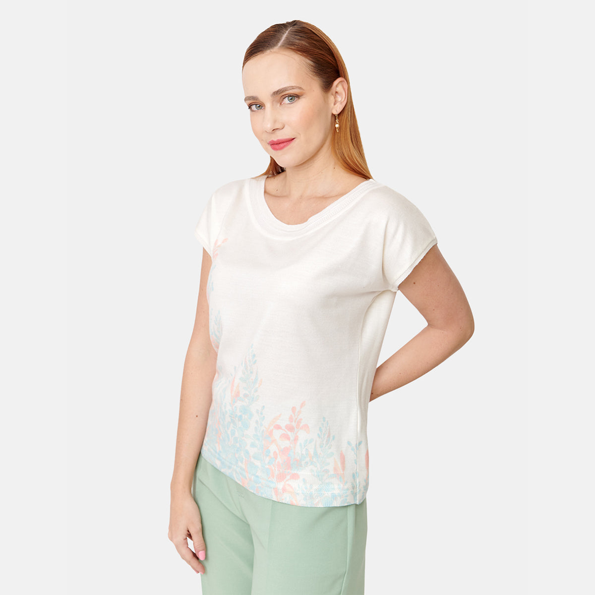 Blusa tejida estapada cuello ojal  Vitos