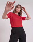 Blusa punto manga corta Básicos