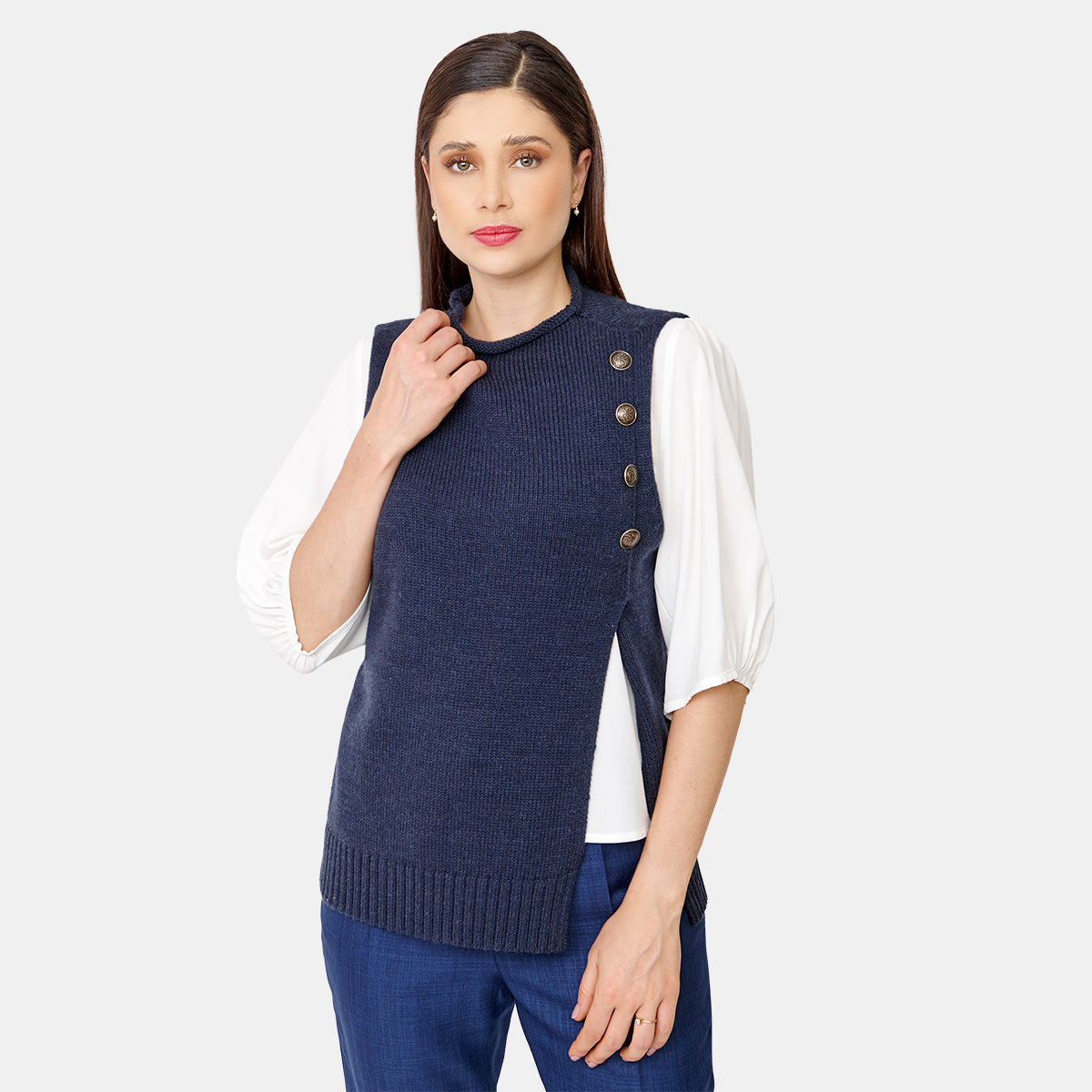 Chaleco cruzado con botones Vitos