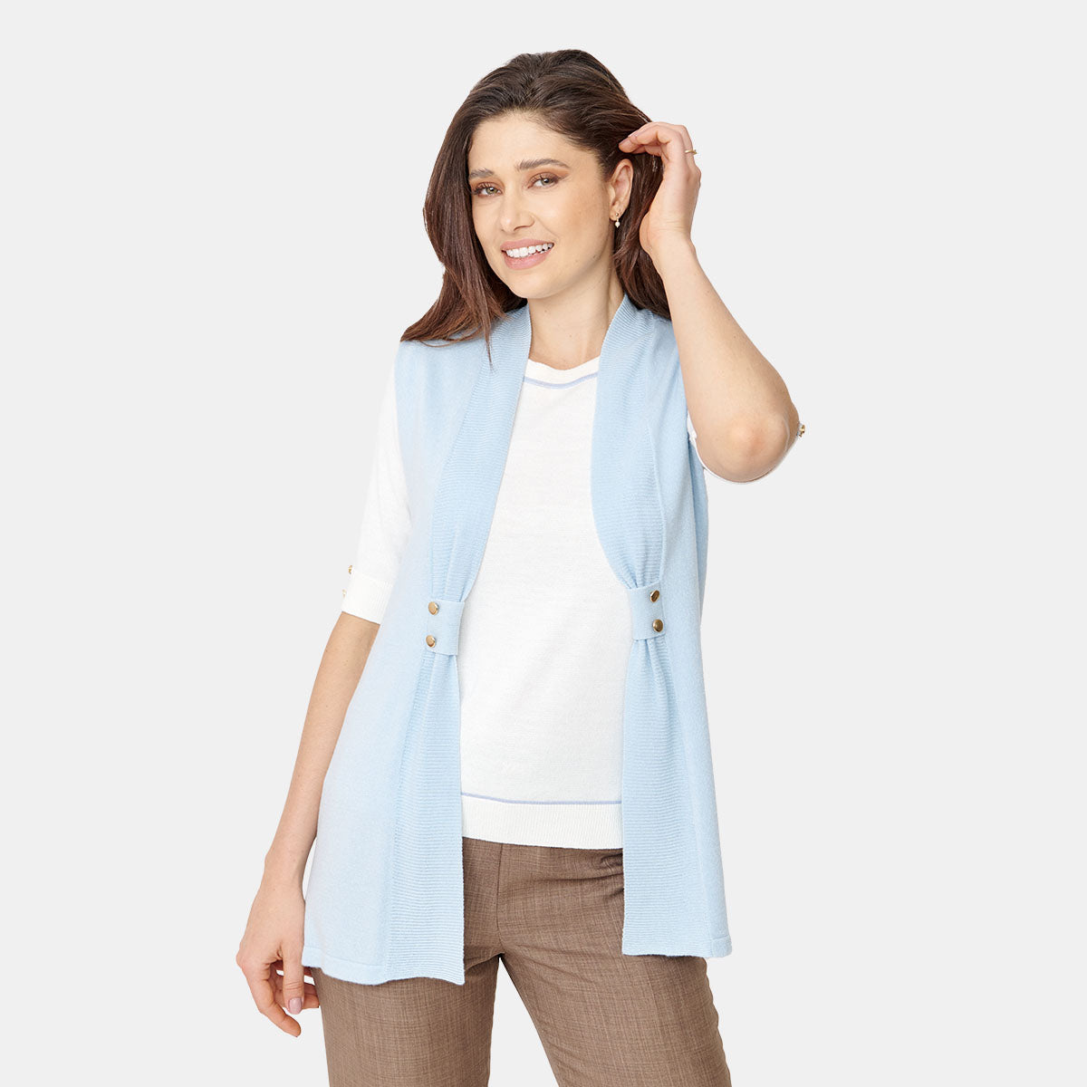 Chaleco tejido Solapa con botones Vitos