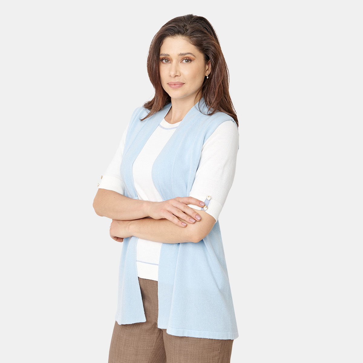 Chaleco tejido Solapa con botones Vitos