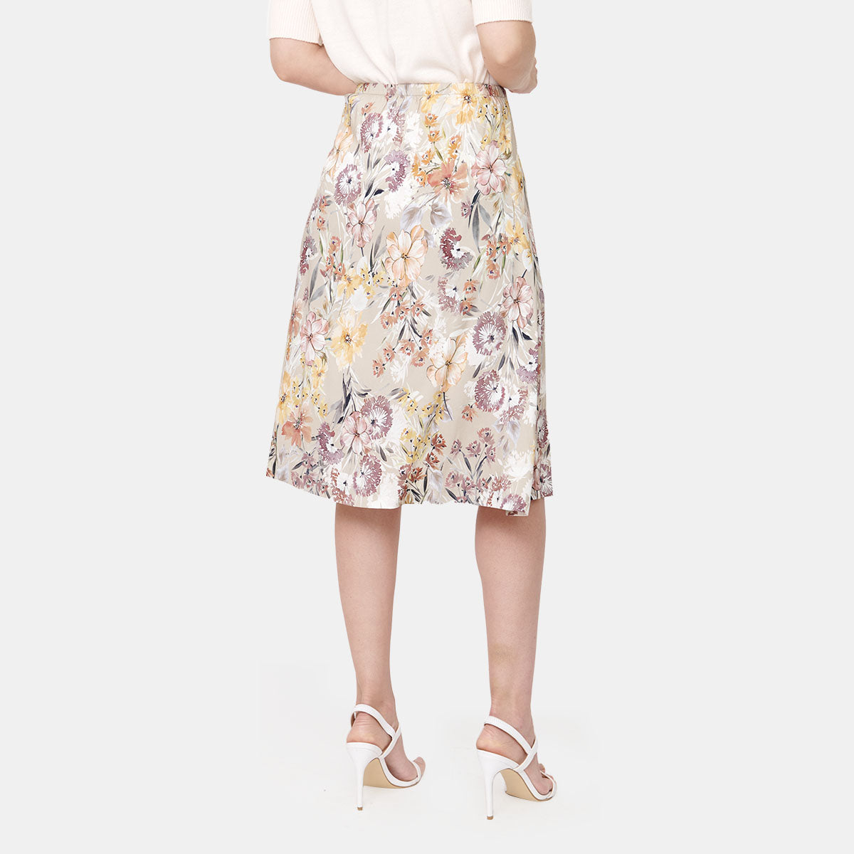 Falda con estampado floral corte sirena