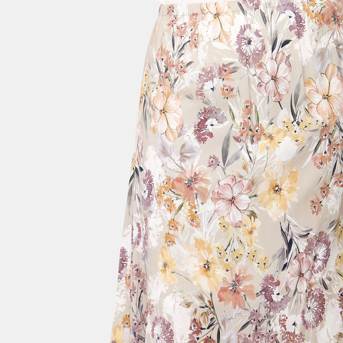 Falda con estampado floral corte sirena