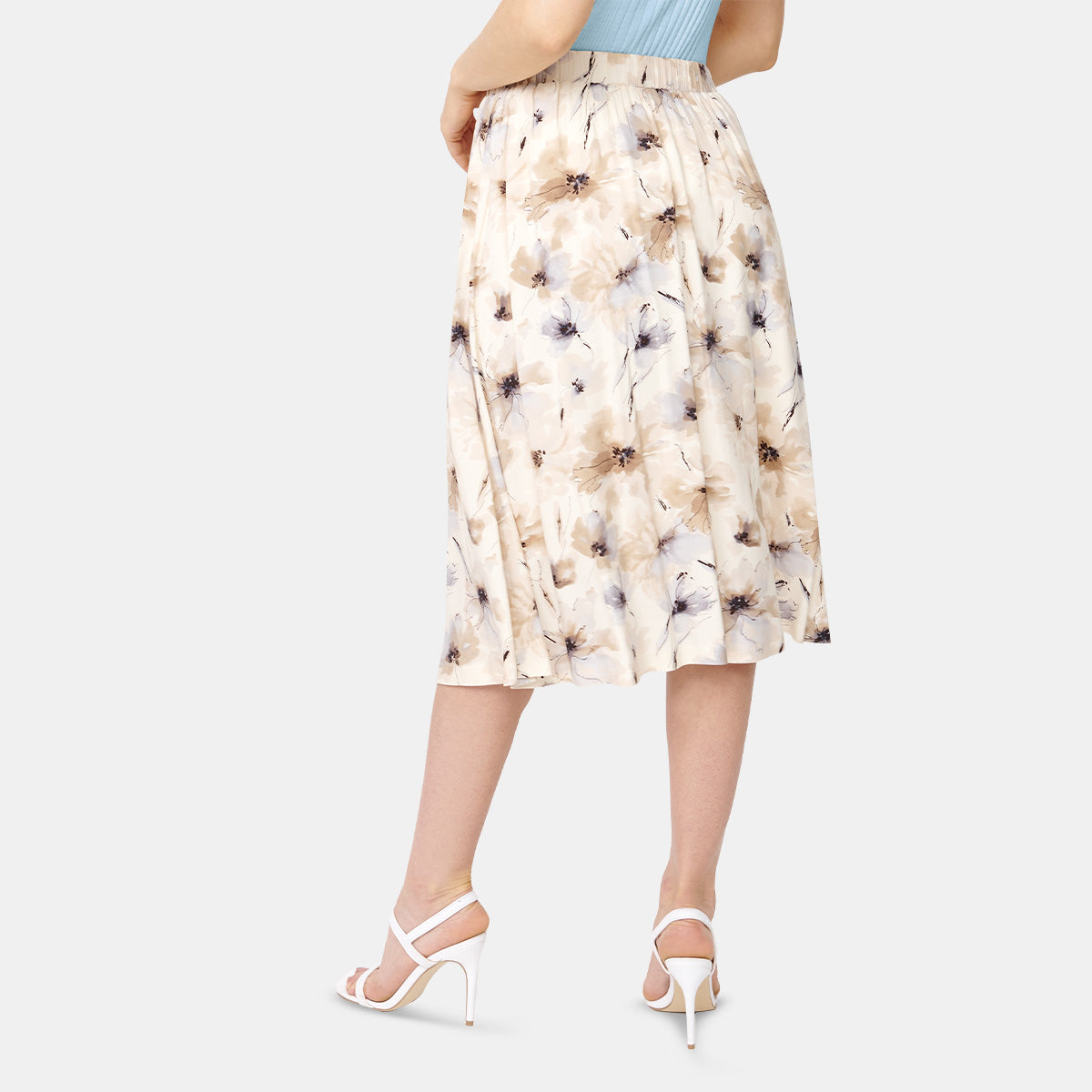 Falda estampada con botones y cintura elástica Vitos