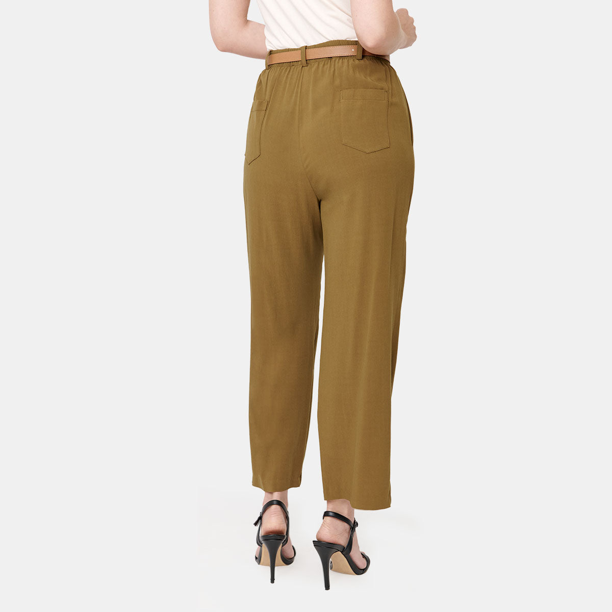 Pantalon color olivo con cinturón Vitos