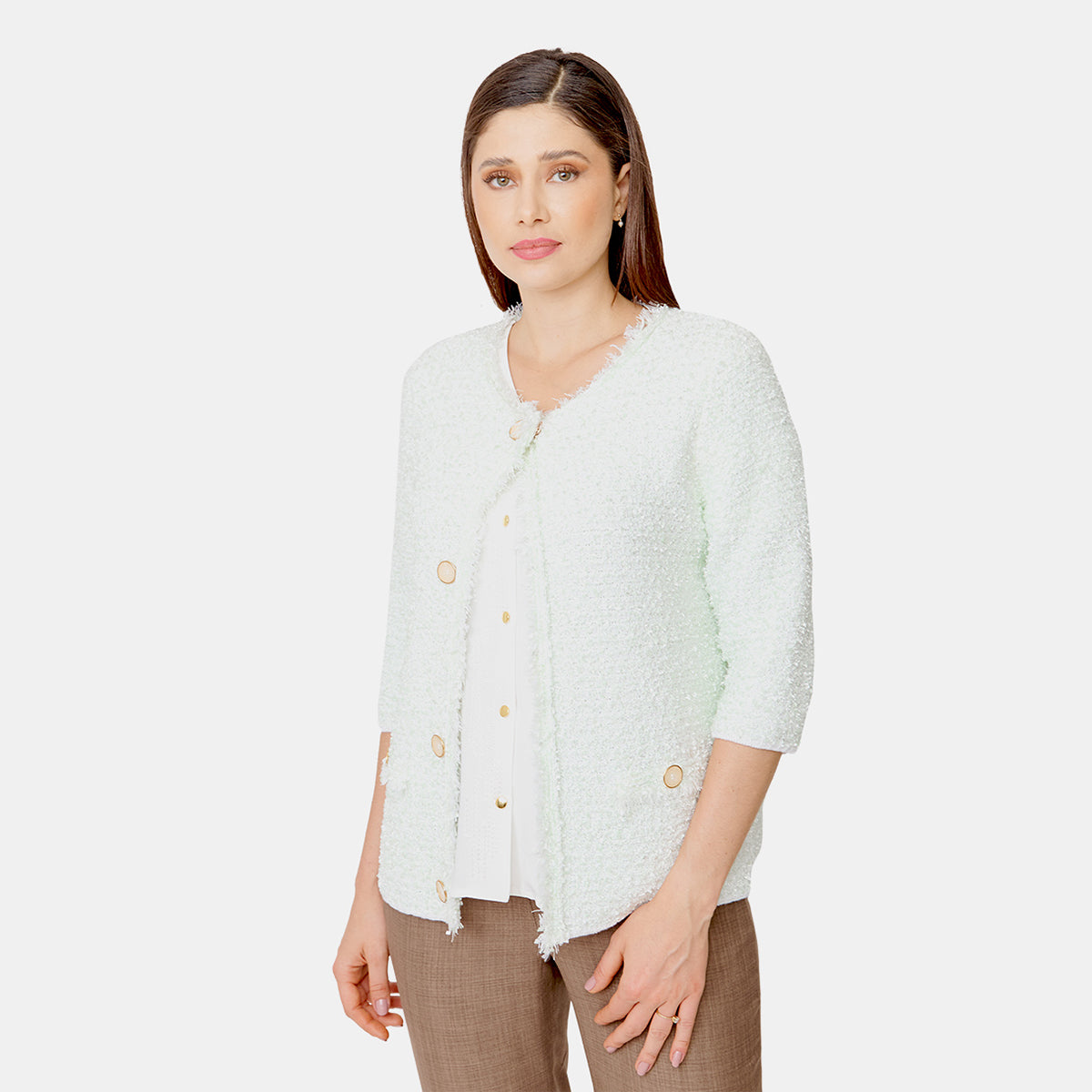 >Saco Coco tejido color pistache Vitos