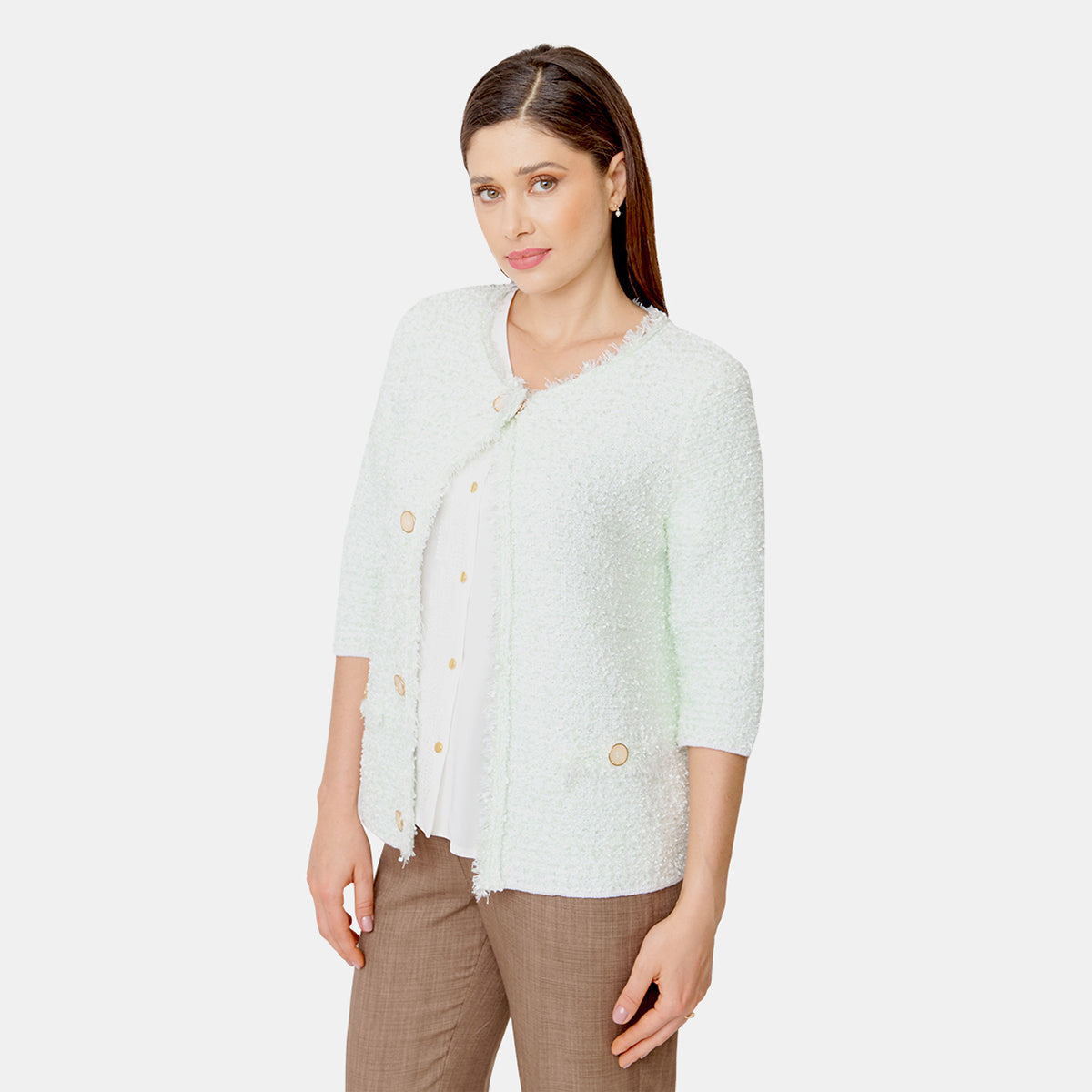 >Saco Coco tejido color pistache Vitos