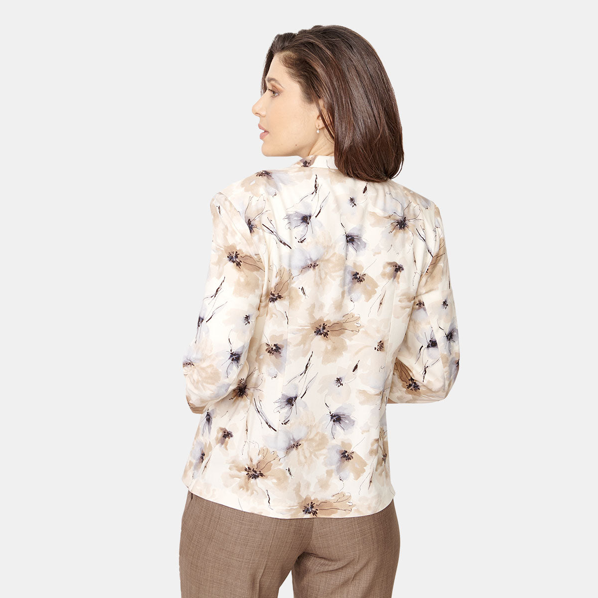 Saco estampado floral escote plizado marca Vitos