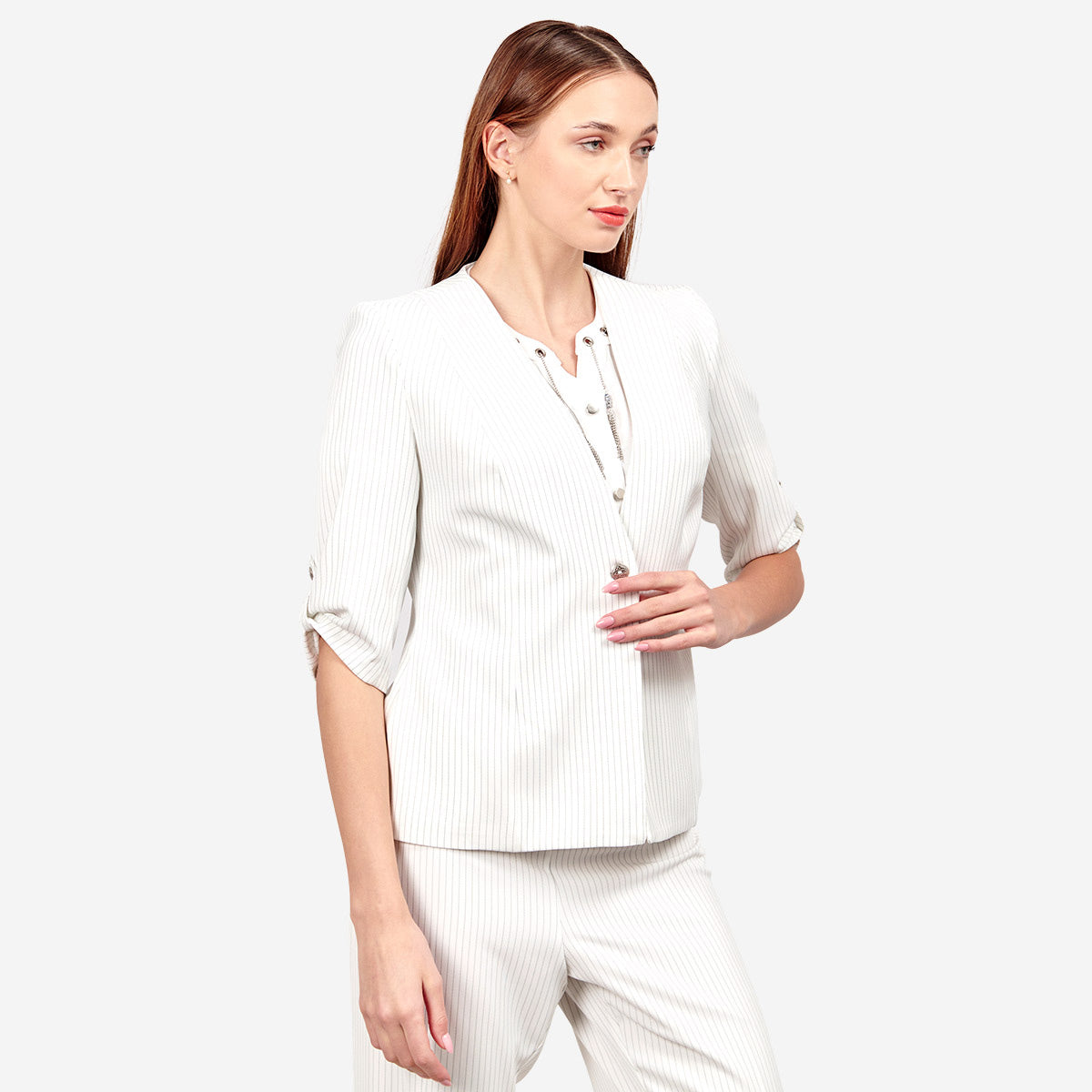 Saco semiformal a rayas para dama vitos