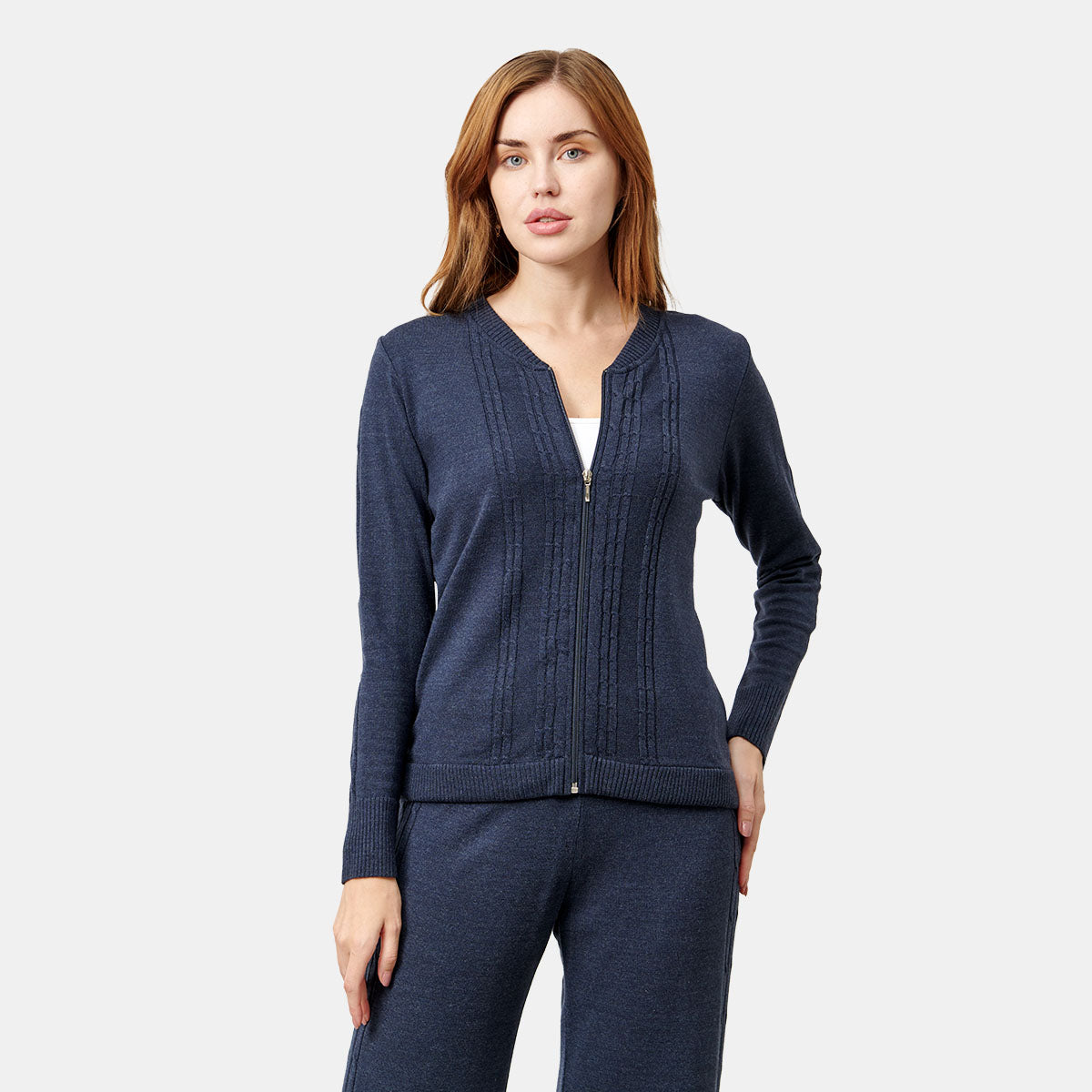 Sudadera azul marino detalle trenzado Relax VITOS