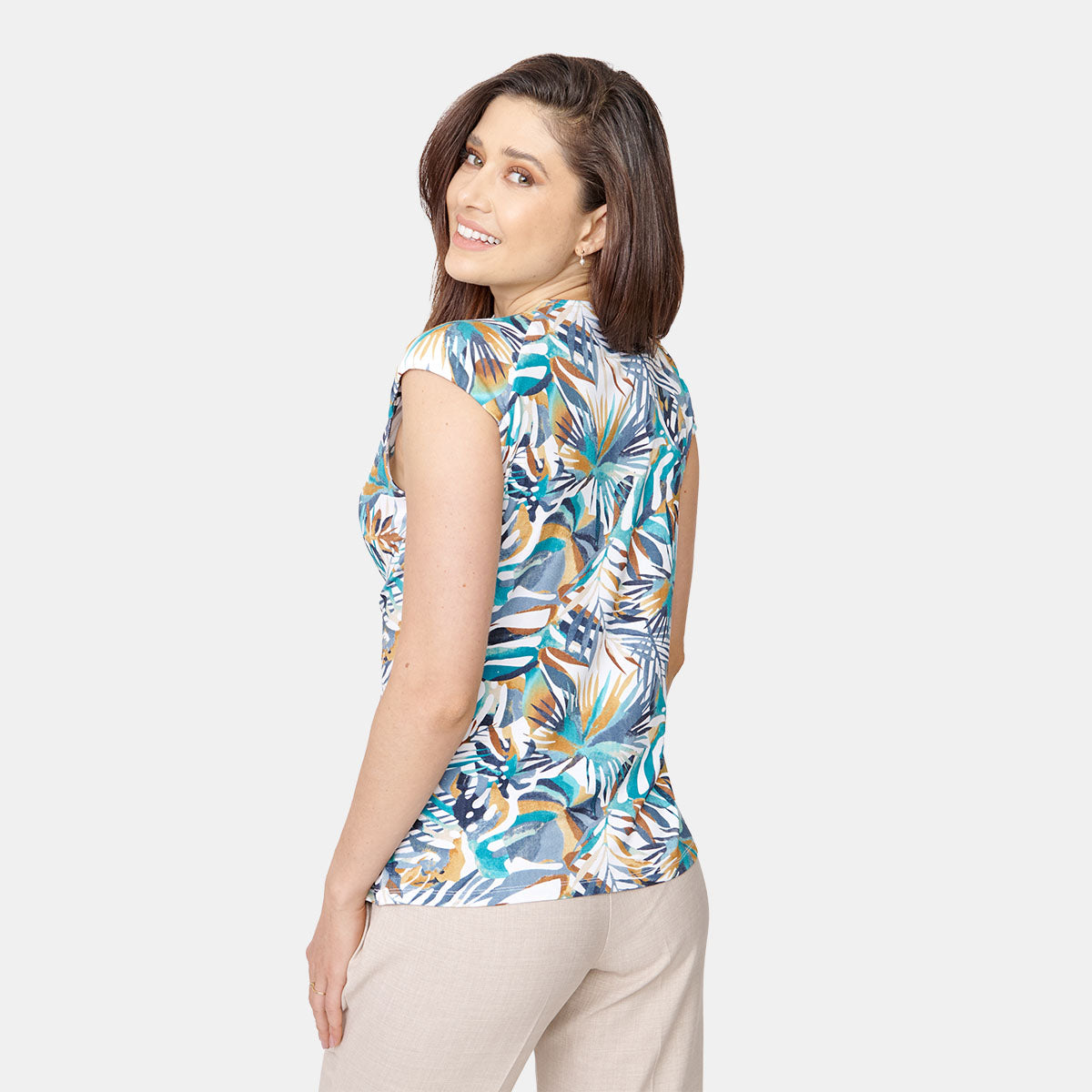 top estampado turquesa para dama marca Vitos