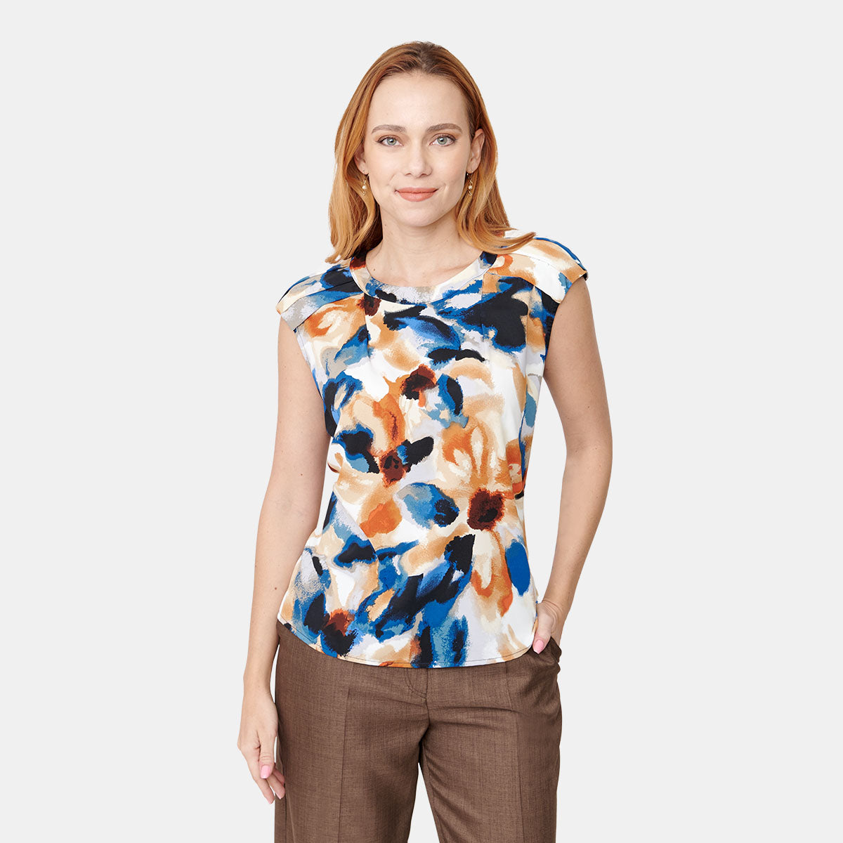 Top estampado floral multicolor para dama