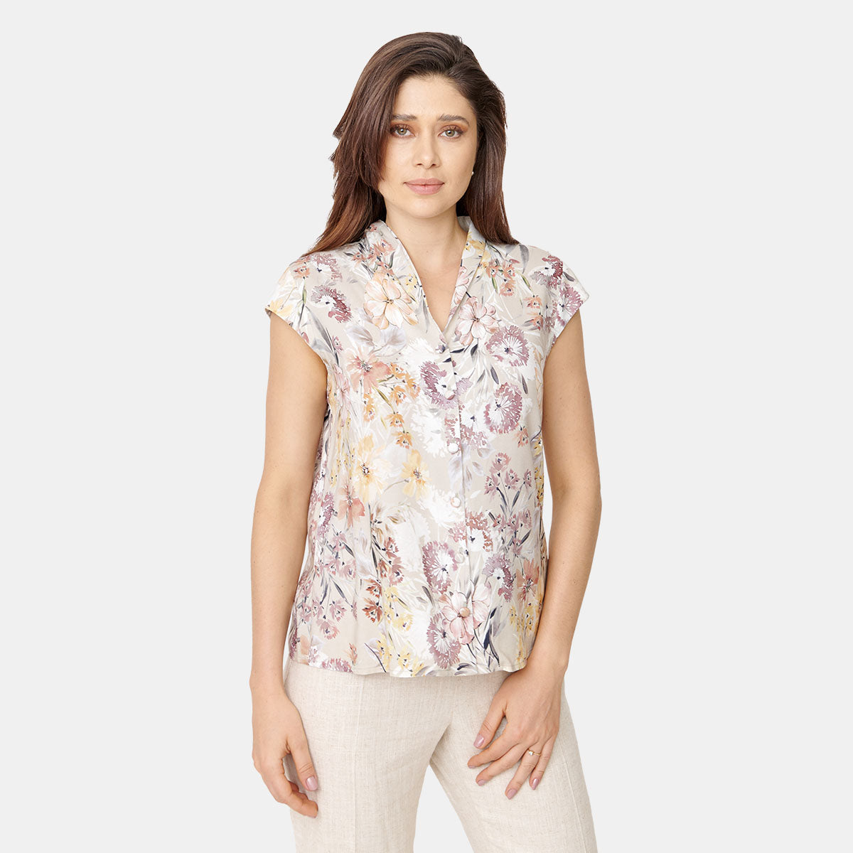 Top estampado floral cuello V Vitos