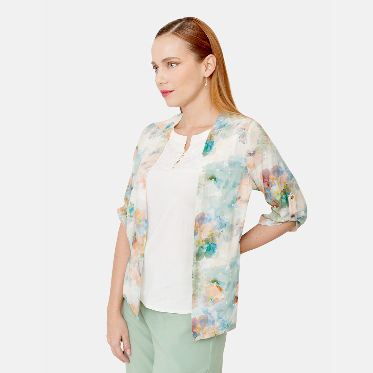 Twin fix estampado floral con detalle bordado