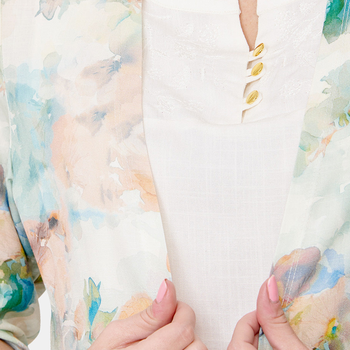 Twin fix estampado floral con detalle bordado