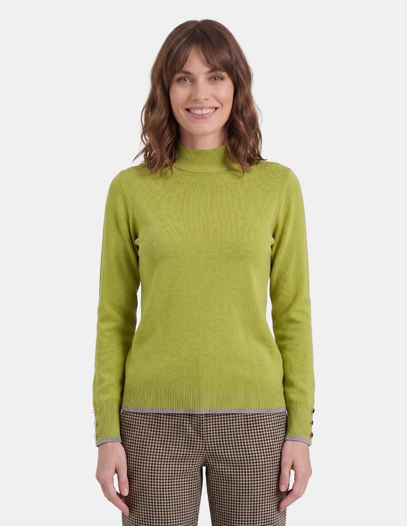 Blusa cuello alto con botones Alannah