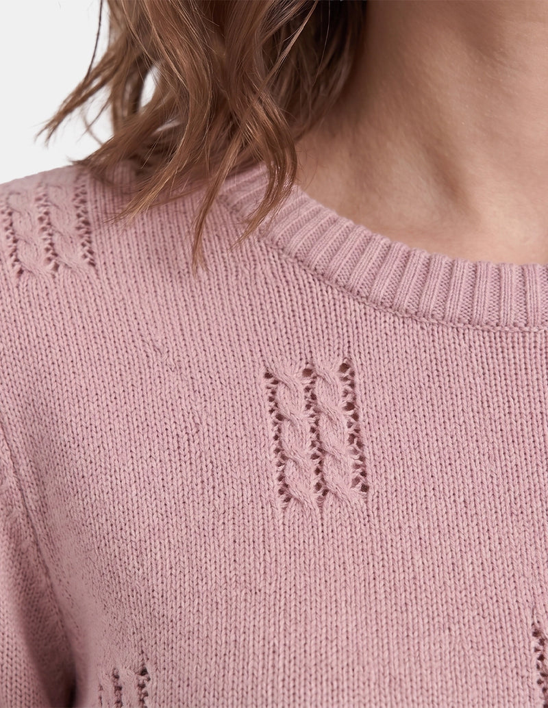 Blusa cuello redondo con trenza manga larga Eilis