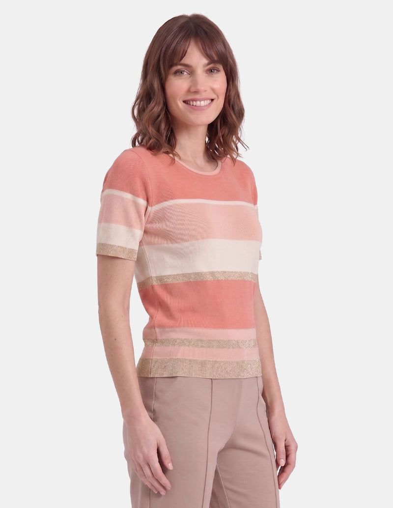 Blusa rayada con manga corta Ciara