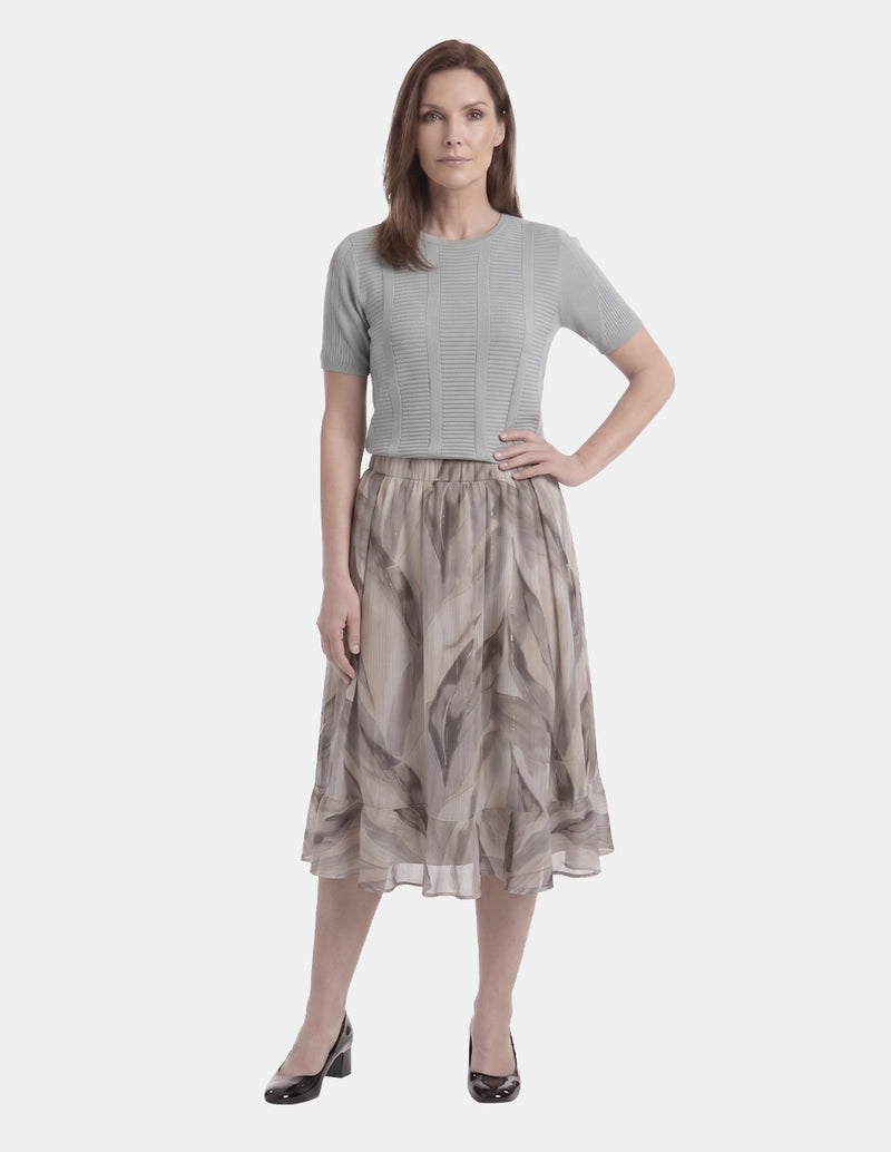 Falda estampada con olan cintura elastica Gwen