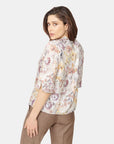 Blusa abierta con dealle de olán en el cuello Vitos