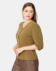 Blusa abierta con detalle bordado Vitos