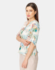 Blusa abierta estampado floral con elevador Vitos
