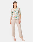 Blusa abierta estampado floral con elevador Vitos