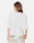 Blusa blanca escote V bordado Vitos