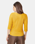 Blusa calada escote ojal color mostaza Vitos