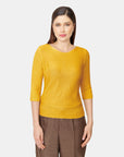 Blusa calada escote ojal color mostaza Vitos