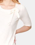 Blusa de punto detalle moño en cuello Vitos