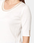 Blusa escote reondo detalle puntada Vitos