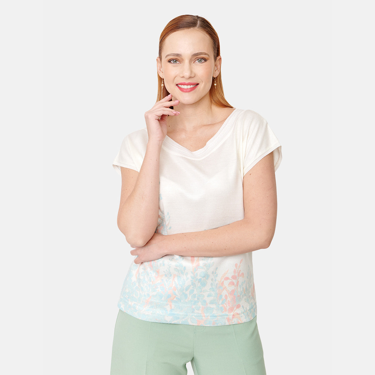 Blusa tejida estapada cuello ojal  Vitos 