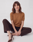 Blusa punto manga corta Básicos - Blusa, color dorado - Vitos