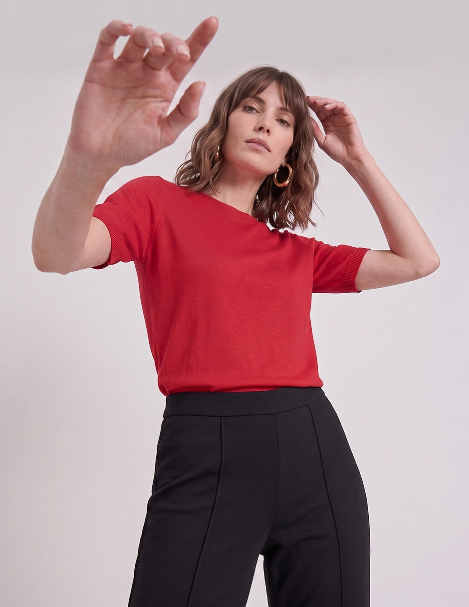 Blusa punto manga corta Básicos
