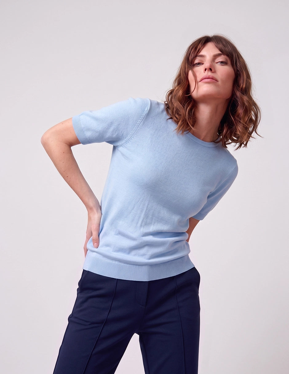 Blusa punto manga corta Básicos