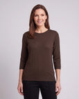Blusa punto trenza estructura manga 3/4