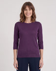 Blusa punto trenza estructura manga 3/4