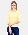 Blusa punto trenza estructura manga 3/4 - C0006