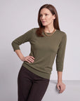 Blusa punto trenza estructura manga 3/4