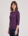 Blusa punto trenza estructura manga 3/4