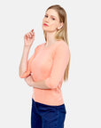 Blusa punto trenza estructura manga 3/4 - C0006