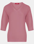 Blusa punto escote V calado manga 3/4 - C0008 invierno