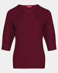 Blusa punto escote V calado manga 3/4 - C0008 invierno