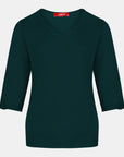 Blusa punto escote V calado manga 3/4 - C0008 invierno